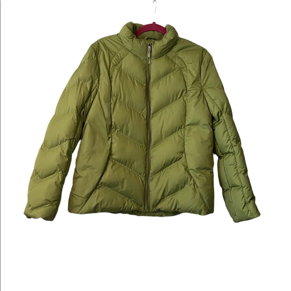 Athletic Works,  Green Citrine, Long Sleeve Zip Front Jacket, Size L - Picture 2 of 4